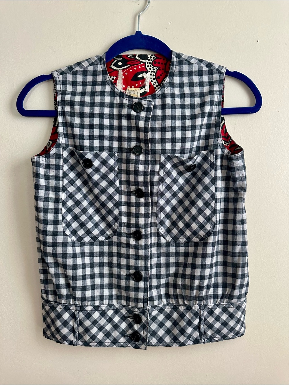 Vintage 70s Western ILGWU Gingham‎ Vest